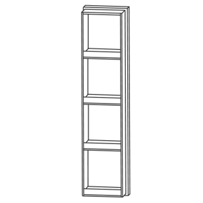 Puris c!mano Mittelschrankregal 30 cm mit 4 Fächern, Frontblende chrom