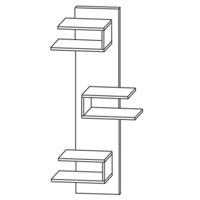 Puris c!mano Mittelschrankregal 30 cm mit 3 überstehenden Fächern