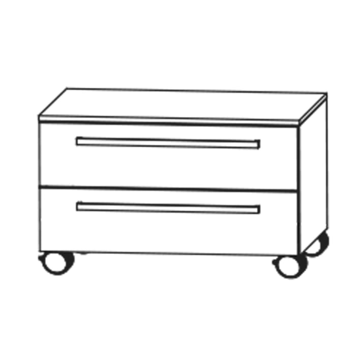 Puris c!mano Rollenschrank 60 cm mit 2 Schubkästen, Griff 289