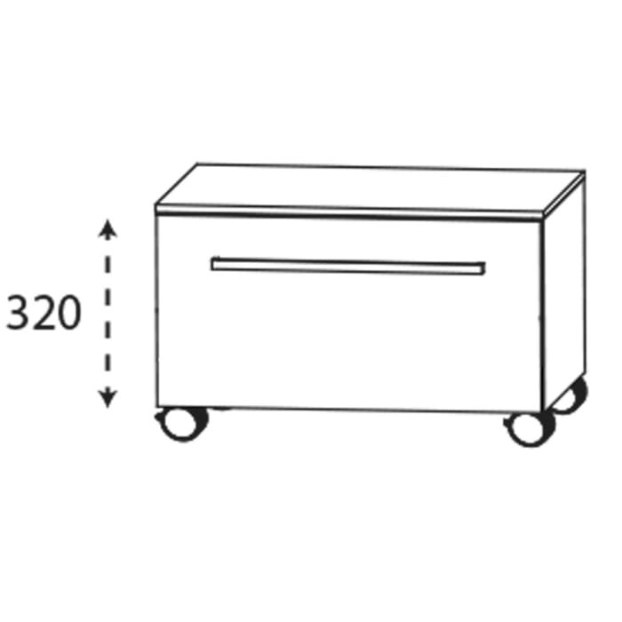Puris c!mano Rollenschrank 90 cm mit 1 Auszug, Griff 329