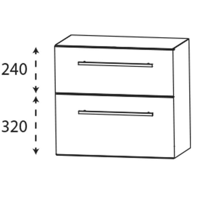 Puris c!mano Unterschrank 60 cm mit 1 Schubkasten und 1 Auszug, Griff 329