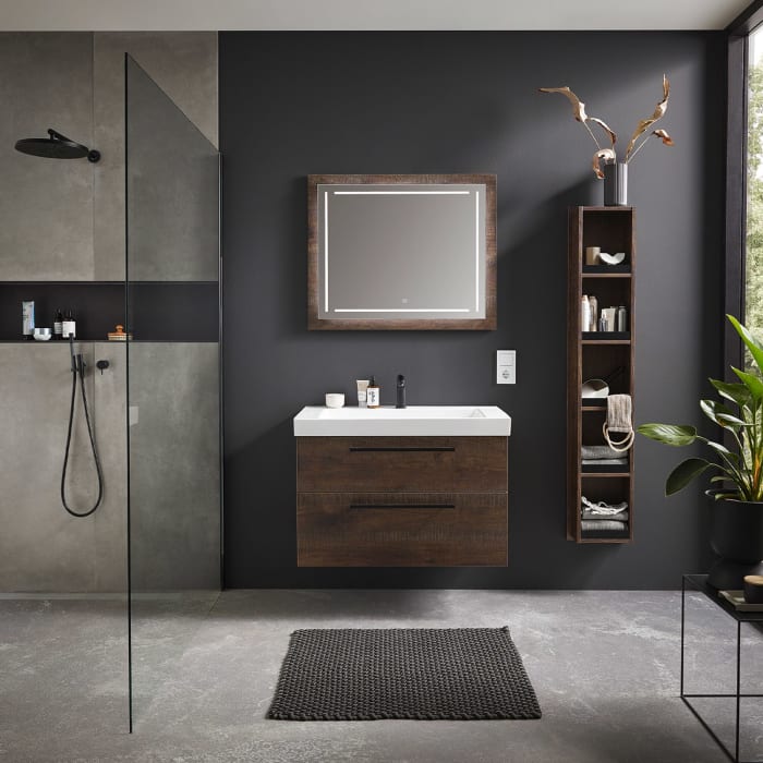 Puris c!mano Waschtischset 92 cm mit Waschtischunterschrank mit 2 Auszügen, Griff 339