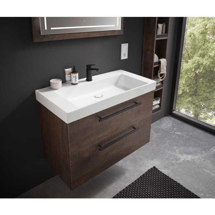 Puris c!mano Waschtischset 92 cm mit Waschtischunterschrank mit 2 Auszügen, Griff 338