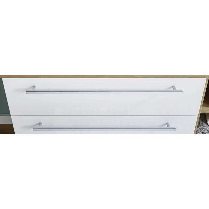 Puris Cool Line Waschtischunterschrank 60 x 47 x 52,4 cm mit LED-Beleuchtungsprofil, Griff 289