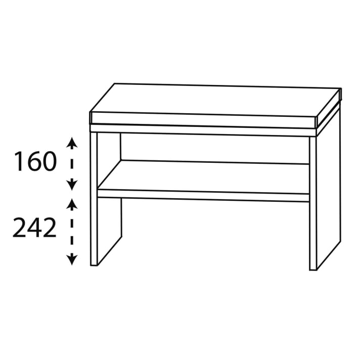 Puris Universal Sitzbank 60 cm mit Sitzkissen aus Kunstleder