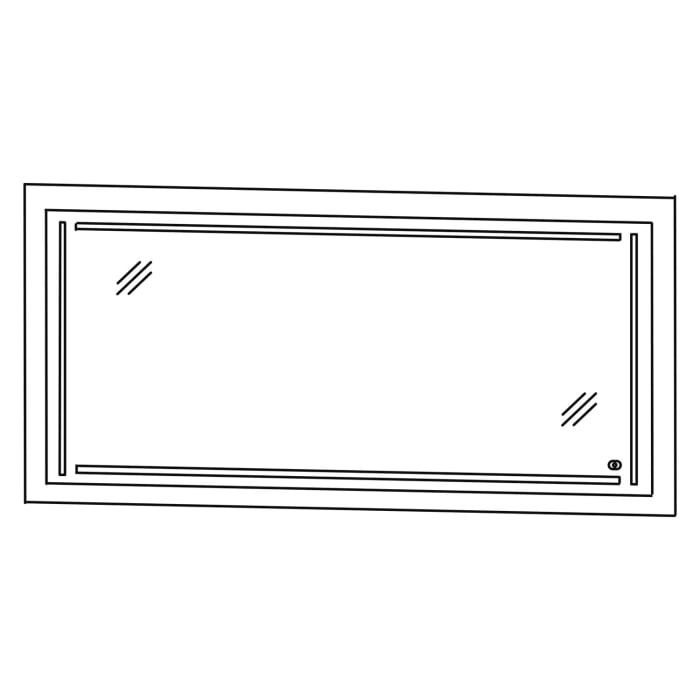 Puris c!puro Badspiegel 150 x 74 cm mit 4 LED Streifen für stimmungsvolle Beleuchtung