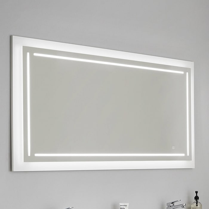 Puris c!puro Badspiegel 150 x 74 cm mit 4 LED Streifen für stimmungsvolle Beleuchtung