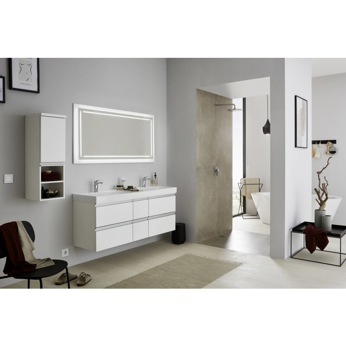 Puris c!puro Badspiegel 150 x 74 cm mit 4 LED Streifen für stimmungsvolle Beleuchtung