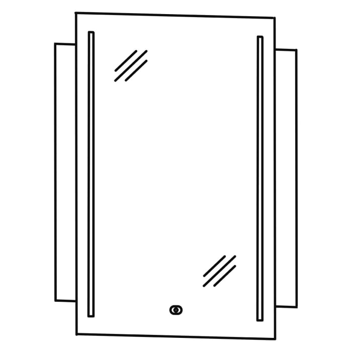 Puris c!puro Flächenspiegel 60 x 80 cm mit 2 LED Streifen