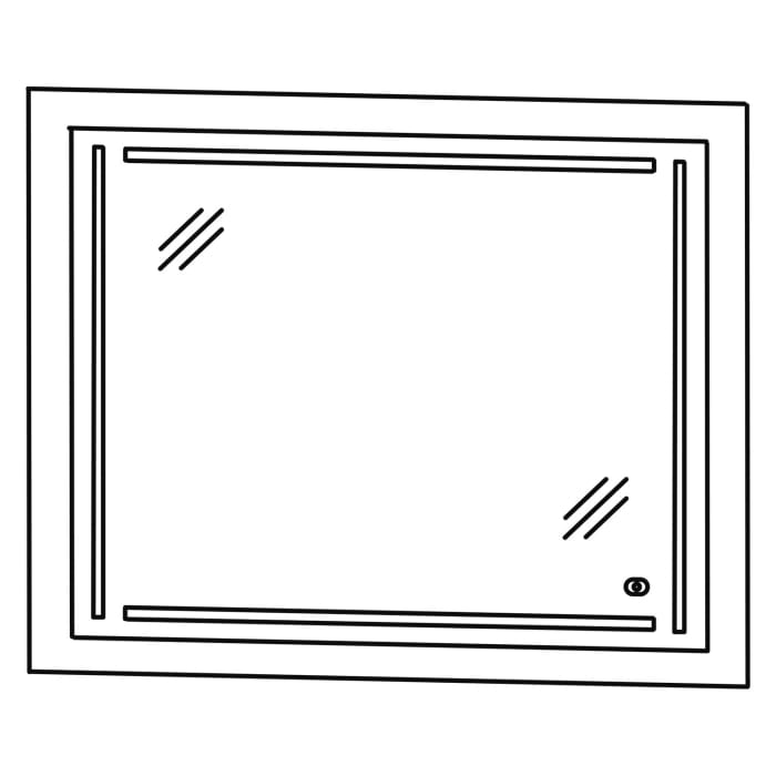 Puris c!puro Badspiegel 90 x 74 cm mit 4 LED Streifen für eine perfekte Beleuchtung