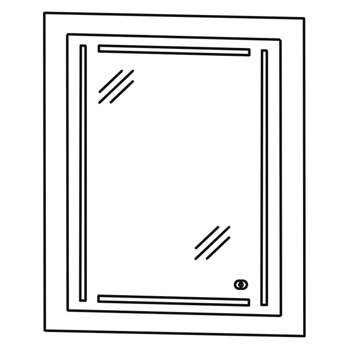 Puris c!mano Flächenspiegel 60 x 74 cm mit 4 LED Streifen