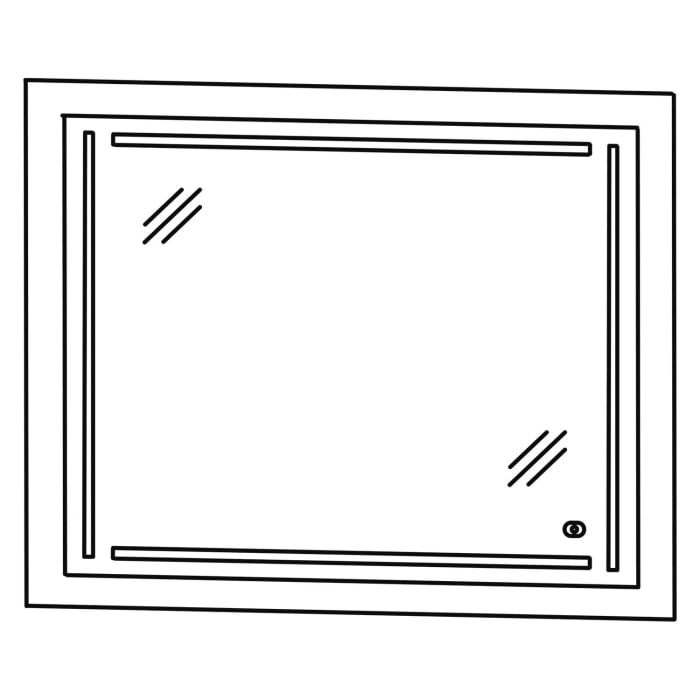 Puris c!mano Flächenspiegel 90 x 74 cm mit 4 LED Streifen