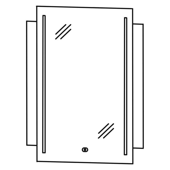 Puris c!mano Flächenspiegel 60 x 80 cm mit 2 LED Streifen
