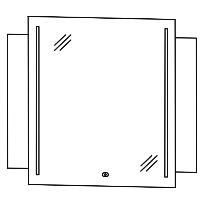 Puris c!mano Badspiegel 90 x 80 cm mit 2 LED Streifen für stilvolles Badezimmerlicht