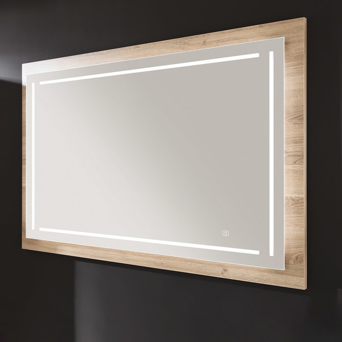 Puris c!mano Flächenspiegel 120 x 74 cm mit 4 LED Streifen