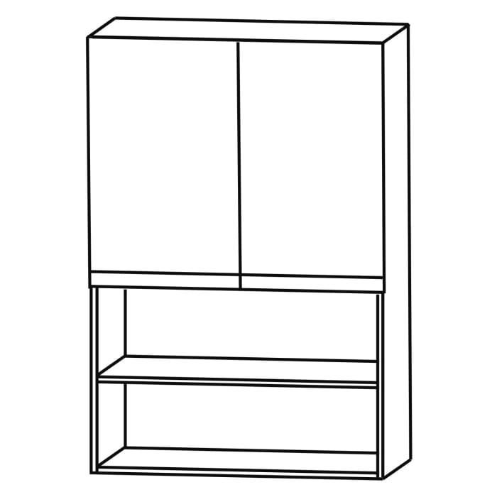 Puris c!puro Highboard 60 cm mit 2 Türen, 1 offenes Fach, Griff 351