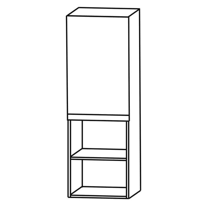 Puris c!puro Highboard 30 cm mit 1 Tür, Anschlag links, 1 offenes Fach, Griff 352
