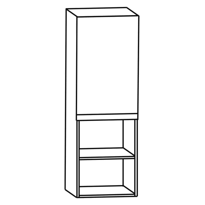 Puris c!puro Highboard 30 cm mit 1 Tür, Anschlag rechts, 1 offenes Fach, Griff 351