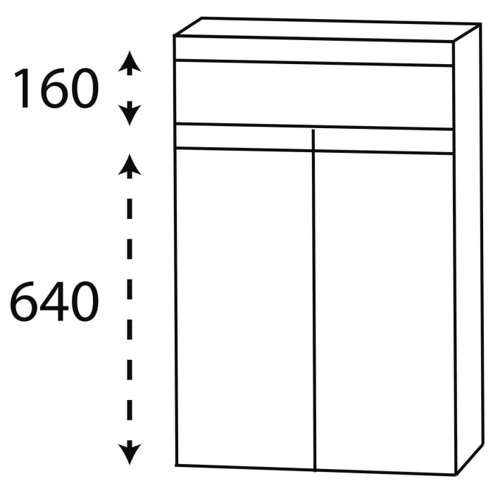 Puris c!puro Highboard 60 cm mit 2 Türen, 1 Schubkasten, Griff 352