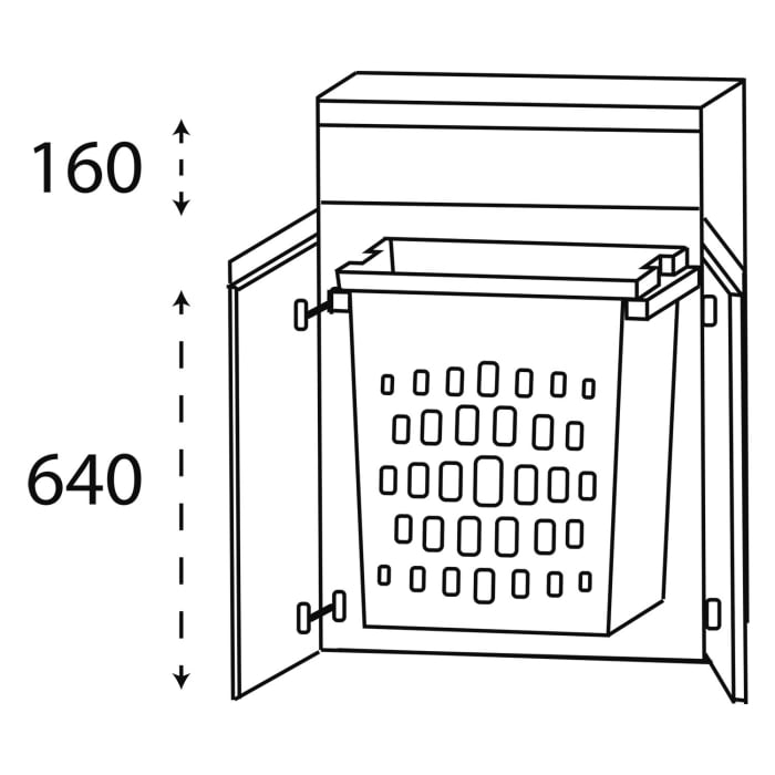 Puris c!puro Highboard 60 cm mit 1 Wäschauszug, Griff 351