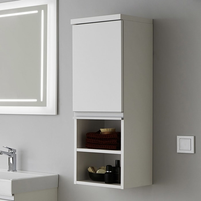 Puris c!puro Highboard 30 cm mit 1 Tür, Anschlag rechts, 1 offenes Fach, Griff 351