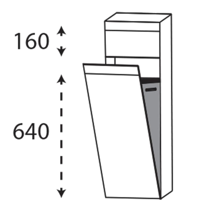 Puris c!puro Highboard 30 cm mit 1 Schubkasten und 1 Wäschkippe, Griff 351