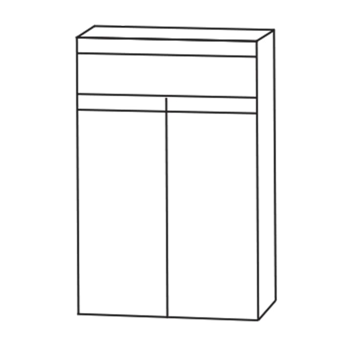 Puris c!puro Highboard 60 cm mit 1 Schubkasten und 1 Wäschkippe, Griff 351