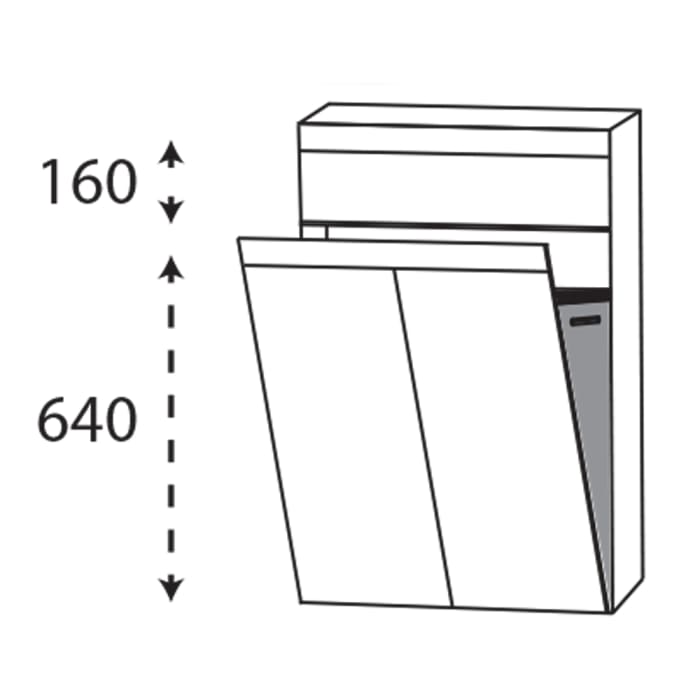 Puris c!puro Highboard 60 cm mit 1 Schubkasten und 1 Wäschkippe, Griff 351