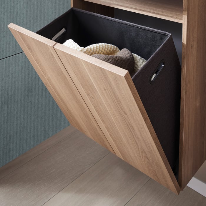 Puris c!puro Highboard 60 cm mit 1 Schubkasten und 1 Wäschkippe, Griff 351