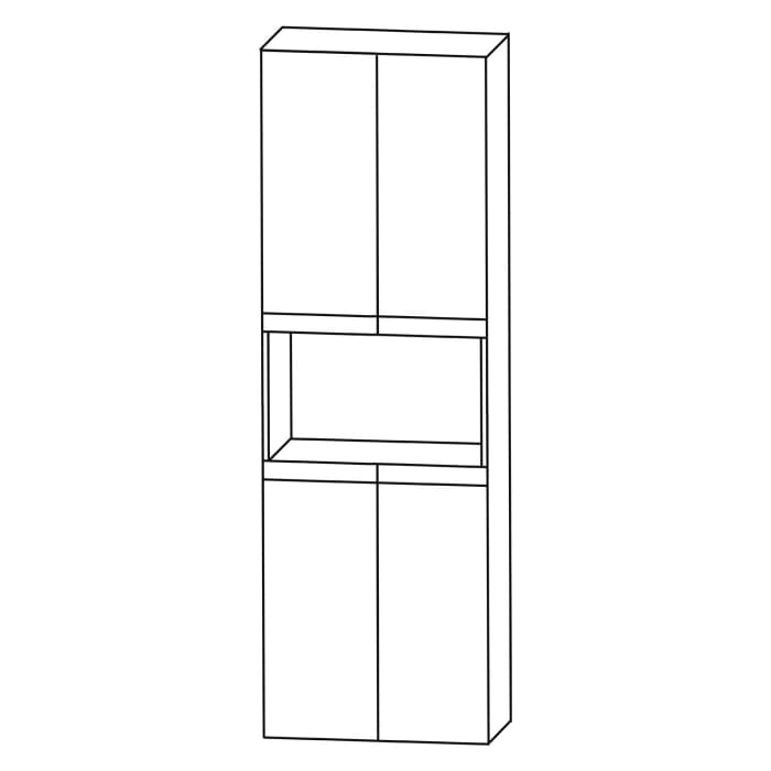 Puris c!puro Hochschrank 60 cm mit 4 Türen, 1 offenes Fach, Griff 352