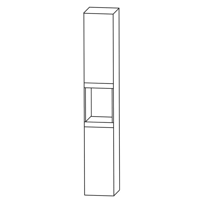 Puris c!puro Hochschrank 40 cm mit 2 Türen, Anschlag links, 1 offenes Fach, Griff 352