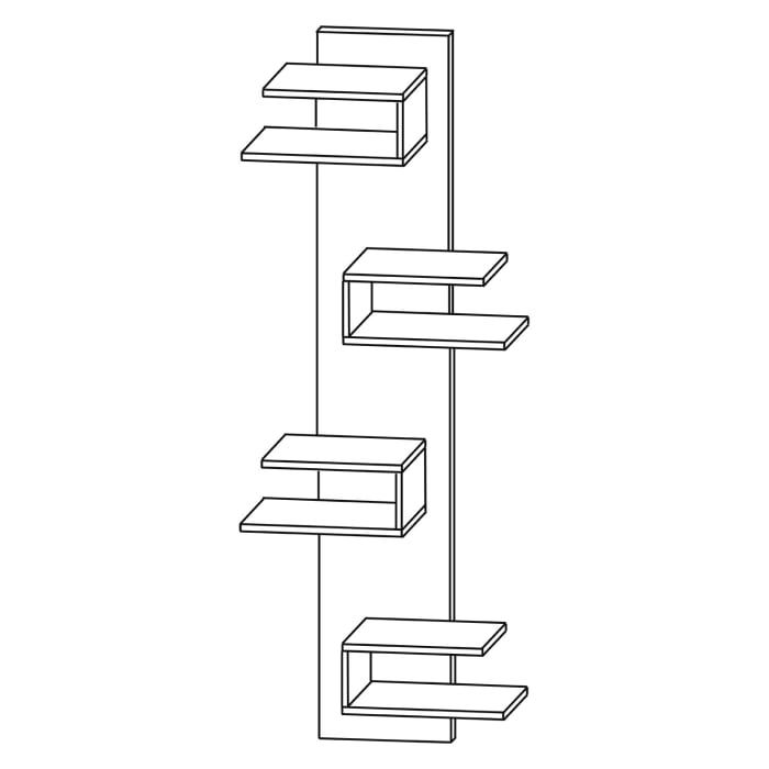 Puris c!puro Hochschrankregal 30 cm mit 4 überstehenden Fächern
