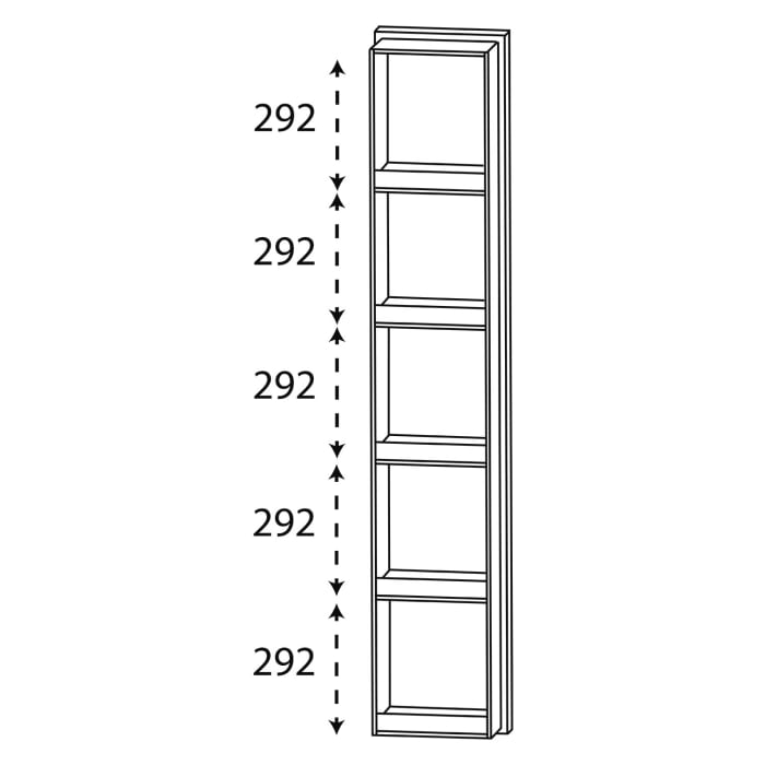 Puris c!puro Hochschrankregal 30 cm mit 5 Fächern, Frontblende schwarz matt