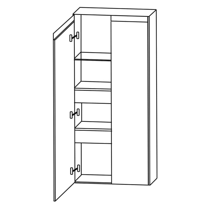Puris c!puro Mittelschrank 60 cm mit 2 Türen, 2 Innenschubkästen, Griff 351