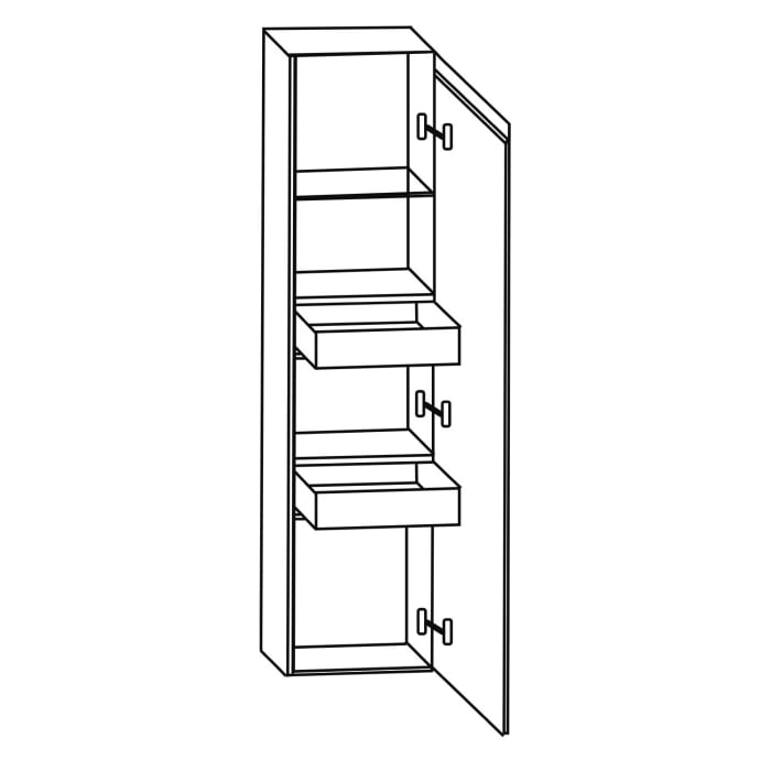 Puris c!puro Mittelschrank 30 cm mit 1 Tür, Anschlag rechts, 2 Innenschubkästen, Griff 352