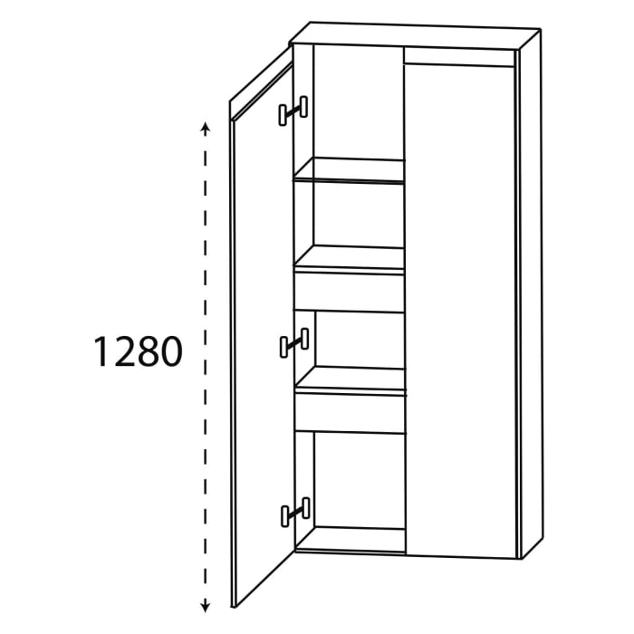 Puris c!puro Mittelschrank 60 cm mit 2 Türen, 2 Innenschubkästen, Griff 351