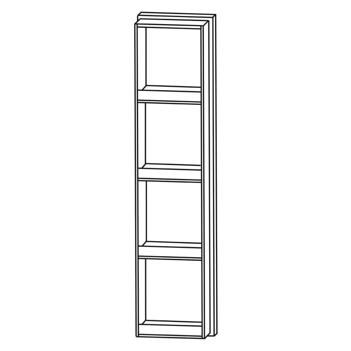 Puris c!puro Mittelschrankregal 30 cm mit 4 Fächern, Frontblende alu matt