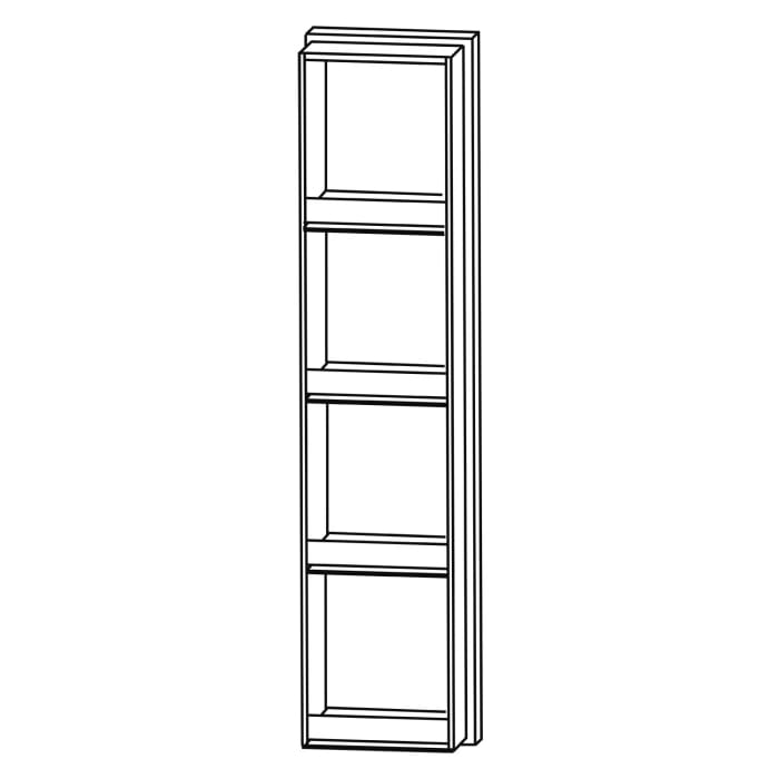 Puris c!puro Mittelschrankregal 30 cm mit 4 Fächern, Frontblende in Korpusfarbe