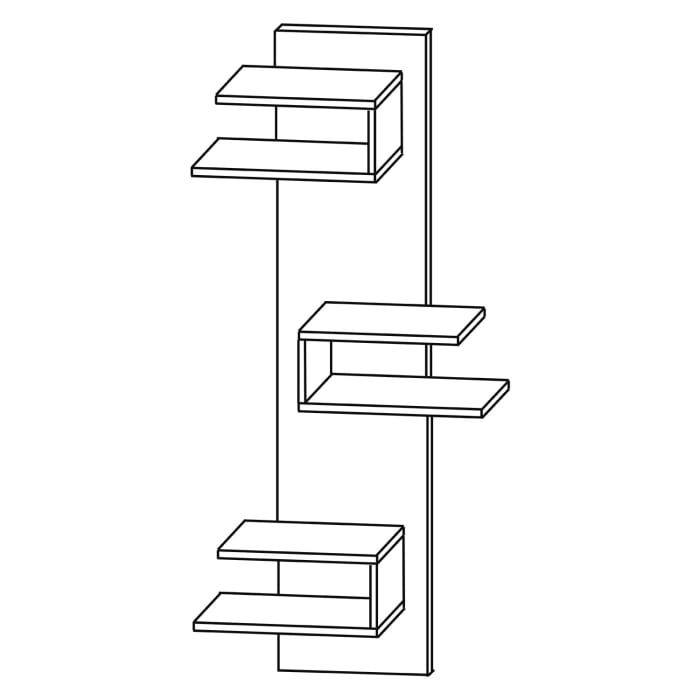 Puris c!puro Mittelschrankregal 30 cm mit 3 überstehenden Fächern