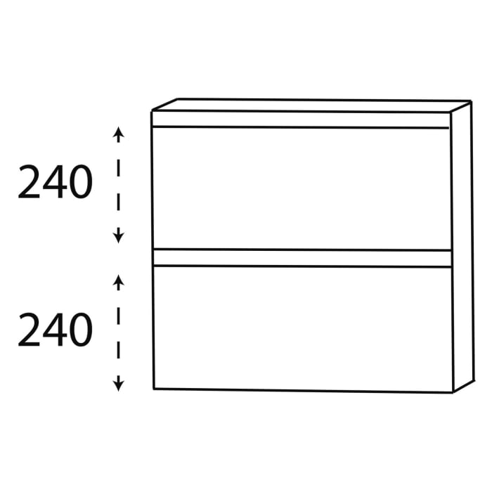 Puris c!puro Unterschrank 60 cm mit 1 Schubkasten, 1 Auszug, Griff 351