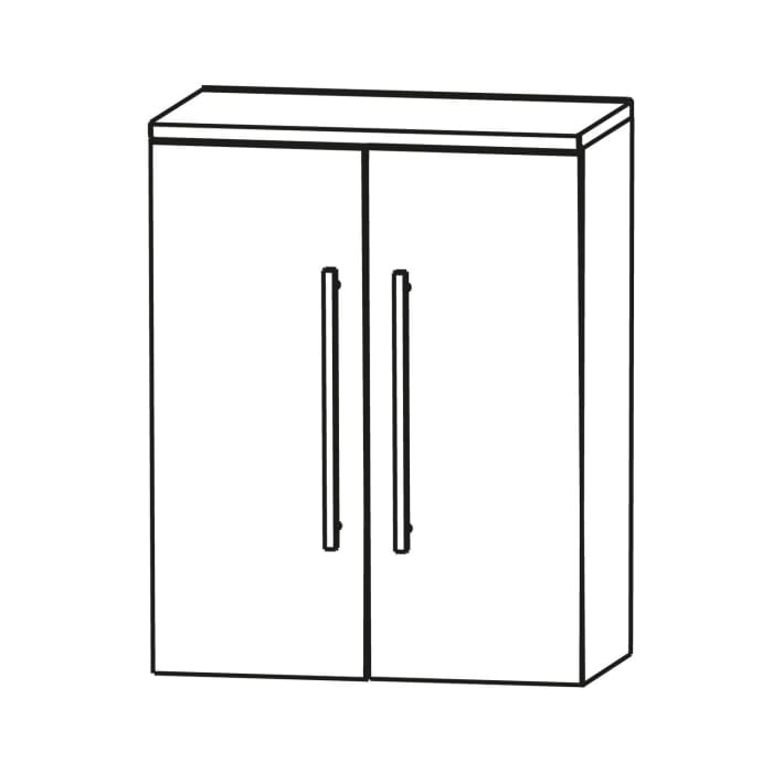 Puris Linea Highboard 60 x 30 x 65,6 cm mit 2 Türen, Griff 350