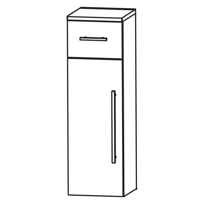 Puris Linea Highboard 30 x 30 x 81,6 cm mit 1 Tür, Anschlag rechts, 1 Schubkasten, Griff 350