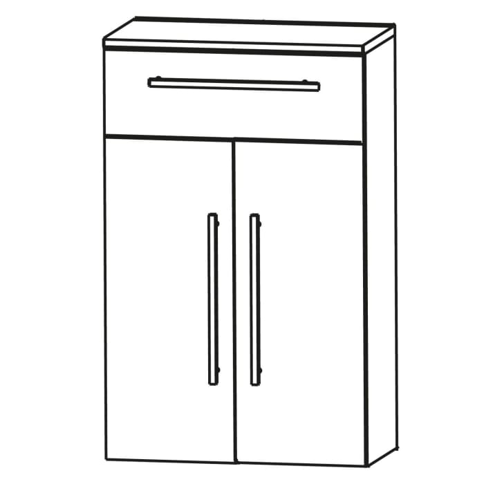 Puris Linea Highboard 60 x 30 x 81,6 cm mit 2 Türen, 1 Schubkasten, Griff 350