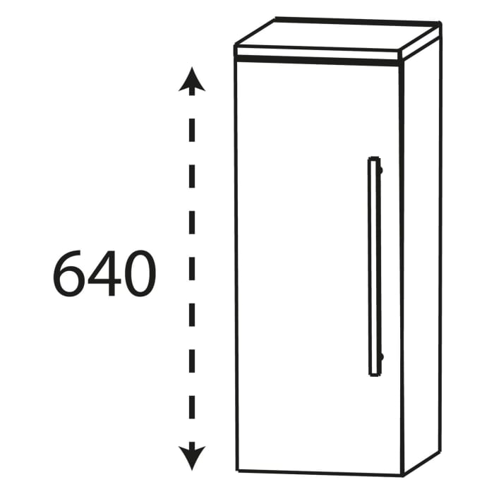 Puris Linea Highboard 30 x 30 x 65,6 cm mit 1 Tür, Anschlag links, Griff 350