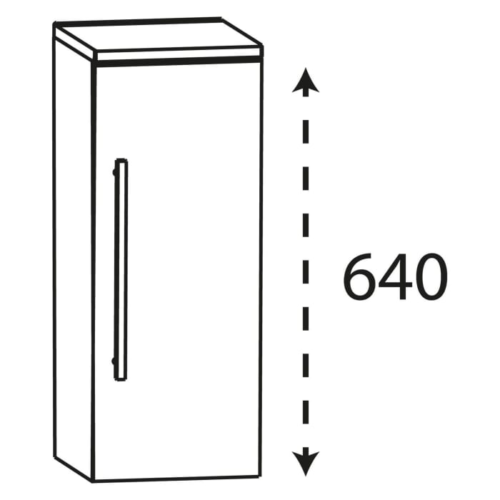 Puris Linea Highboard 30 x 30 x 65,6 cm mit 1 Tür, Anschlag rechts, Griff 350