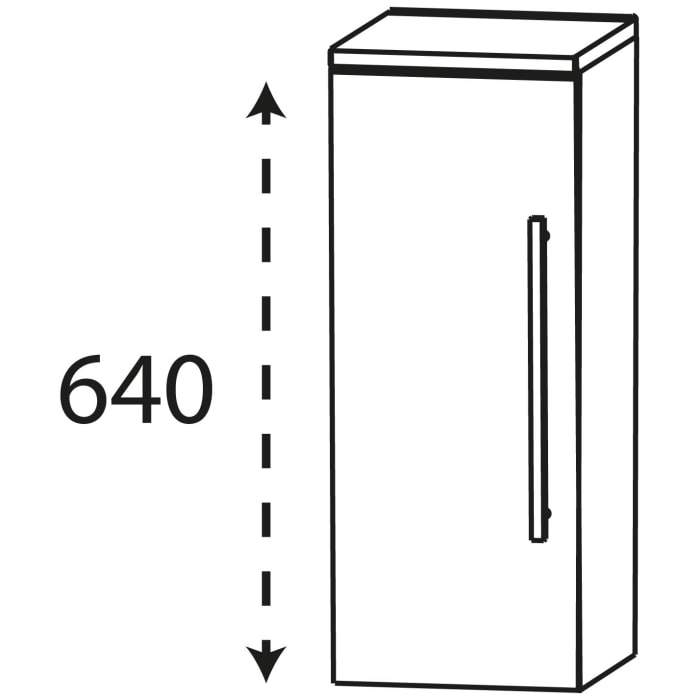 Puris Linea Highboard 40 x 30 x 65,6 cm mit 1 Tür, Anschlag links, Griff 350