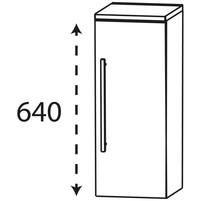 Puris Linea Highboard 40 x 30 x 65,6 cm mit 1 Tür, Anschlag rechts, Griff 350