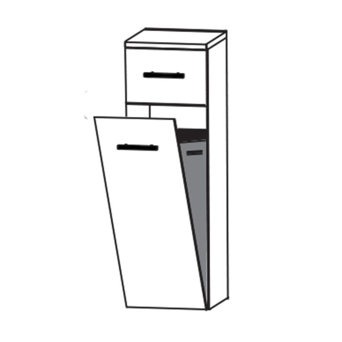 Puris Linea Highboard 30 x 30 x 81,6 cm mit Wäschekippe, 1 Schubkasten, Griff 350