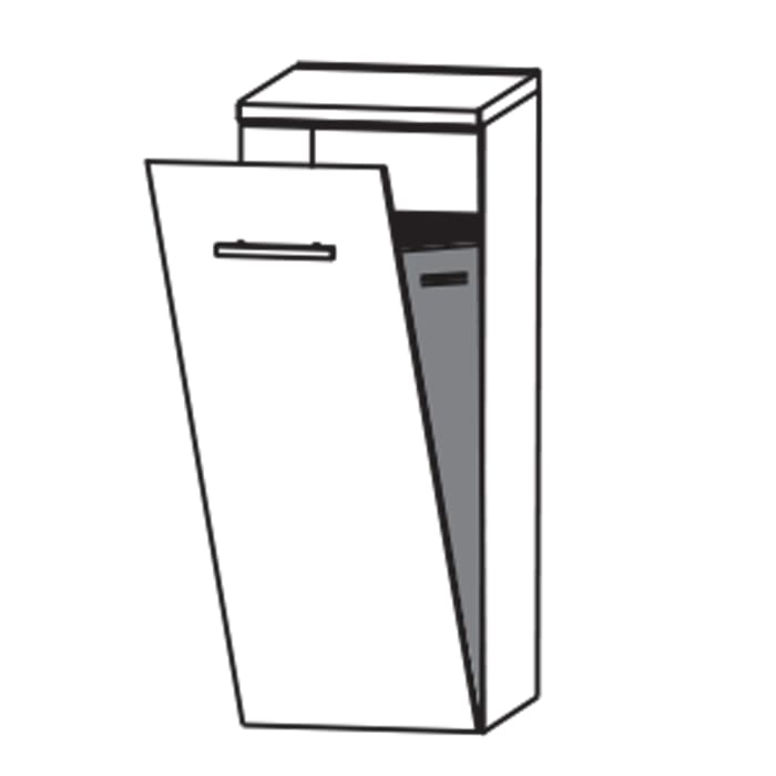 Puris Linea Highboard 40 x 30 x 65,6 cm mit Wäschekippe, Griff 350