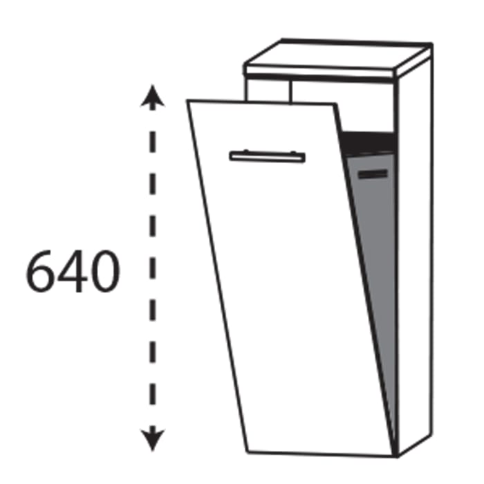 Puris Linea Highboard 40 x 30 x 65,6 cm mit Wäschekippe, Griff 350